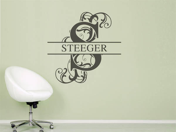 Wandtattoo verschnörkeltes S mit Steeger