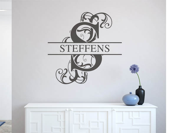 Wandtattoo verschnörkeltes S mit Steffens