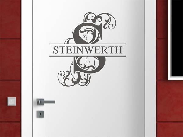 Wandtattoo verschnörkeltes S mit Steinwerth