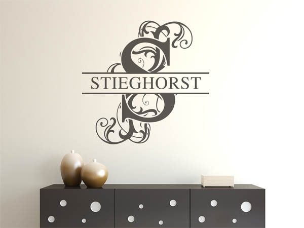 Wandtattoo verschnörkeltes S mit Stieghorst