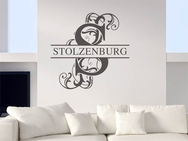 Wandtattoo verschnörkeltes S mit Stolzenburg