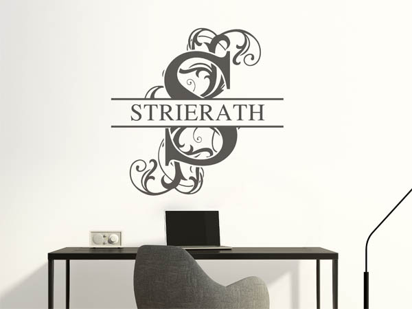 Wandtattoo verschnörkeltes S mit Strierath