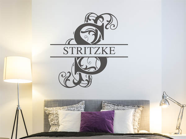 Wandtattoo verschnörkeltes S mit Stritzke