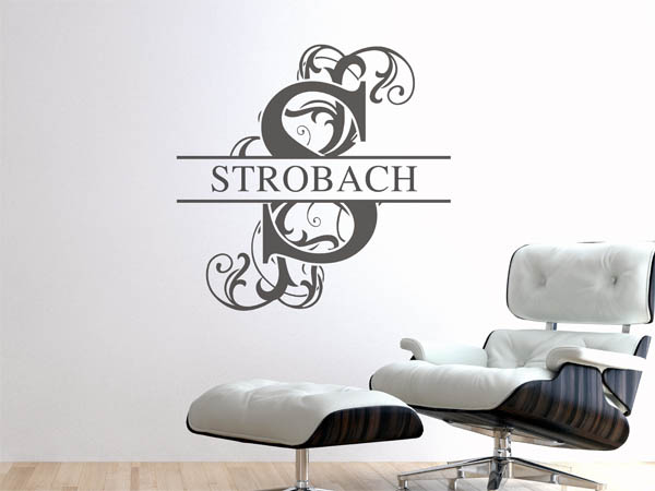 Wandtattoo verschnörkeltes S mit Strobach