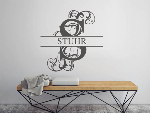 Wandtattoo verschnörkeltes S mit Stuhr