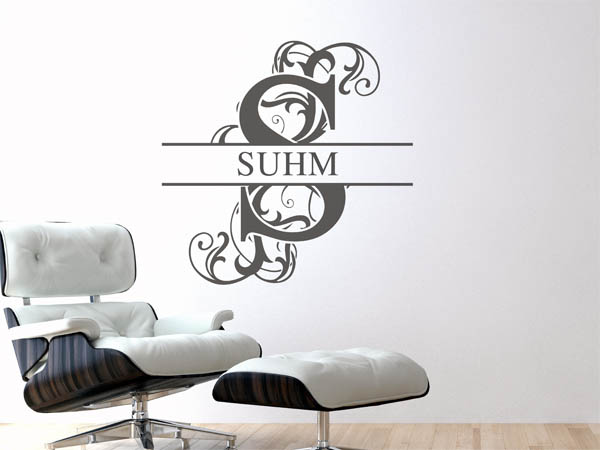 Wandtattoo verschnörkeltes S mit Suhm