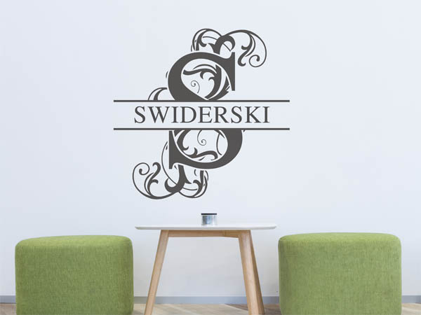 Wandtattoo verschnörkeltes S mit Swiderski