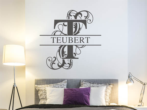 Wandtattoo verschnörkeltes T mit Teubert