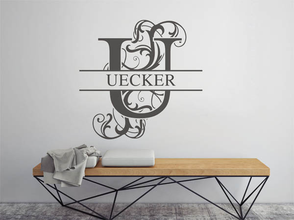 Wandtattoo verschnörkeltes U mit Uecker