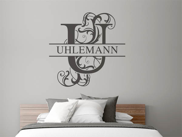 Wandtattoo verschnörkeltes U mit Uhlemann