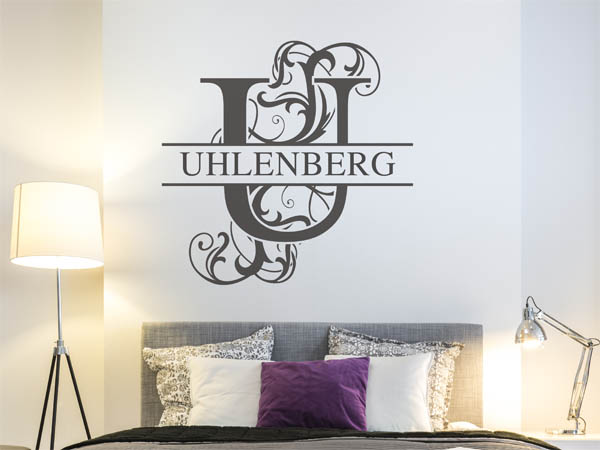 Wandtattoo verschnörkeltes U mit Uhlenberg