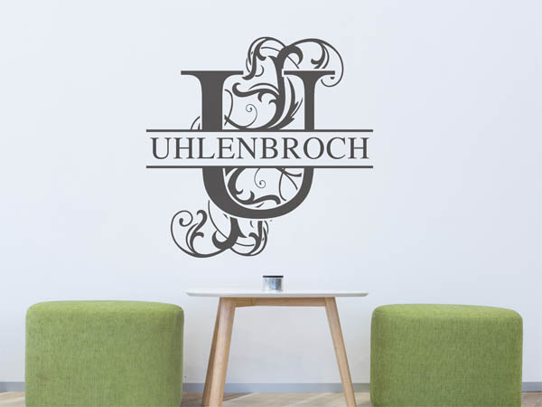 Wandtattoo verschnörkeltes U mit Uhlenbroch