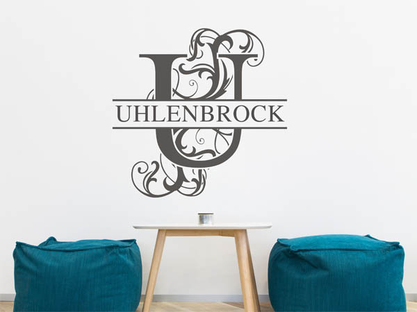 Wandtattoo verschnörkeltes U mit Uhlenbrock