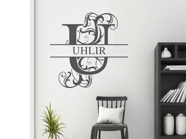 Wandtattoo verschnörkeltes U mit Uhlir