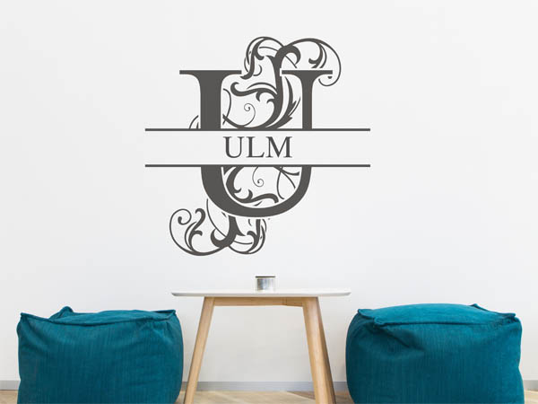 Wandtattoo verschnörkeltes U mit Ulm