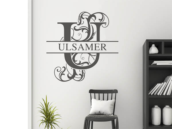 Wandtattoo verschnörkeltes U mit Ulsamer