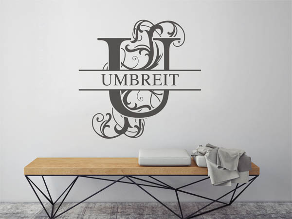 Wandtattoo verschnörkeltes U mit Umbreit