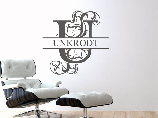 Wandtattoo verschnörkeltes U mit Unkrodt