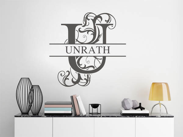 Wandtattoo verschnörkeltes U mit Unrath