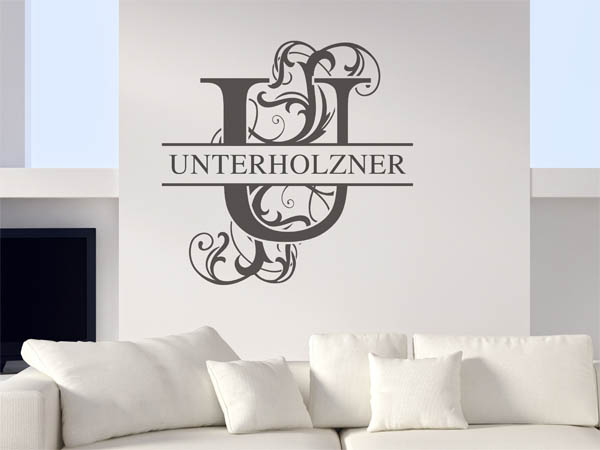 Wandtattoo verschnörkeltes U mit Unterholzner