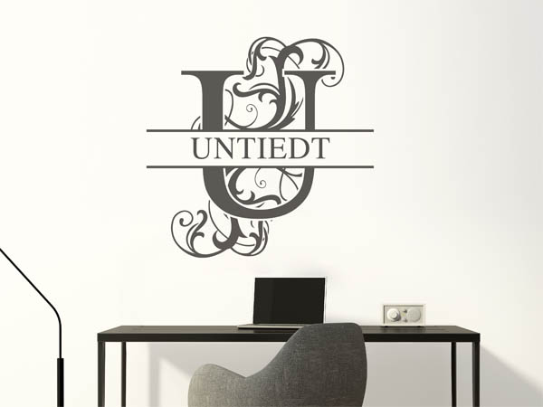 Wandtattoo verschnörkeltes U mit Untiedt