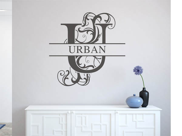 Wandtattoo verschnörkeltes U mit Urban