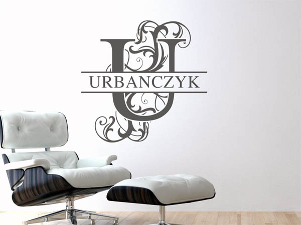 Wandtattoo verschnörkeltes U mit Urbanczyk