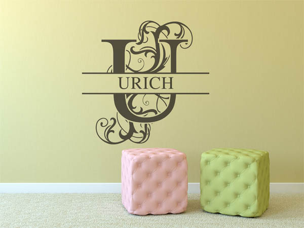 Wandtattoo verschnörkeltes U mit Urich