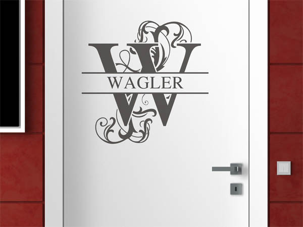 Wandtattoo verschnörkeltes W mit Wagler