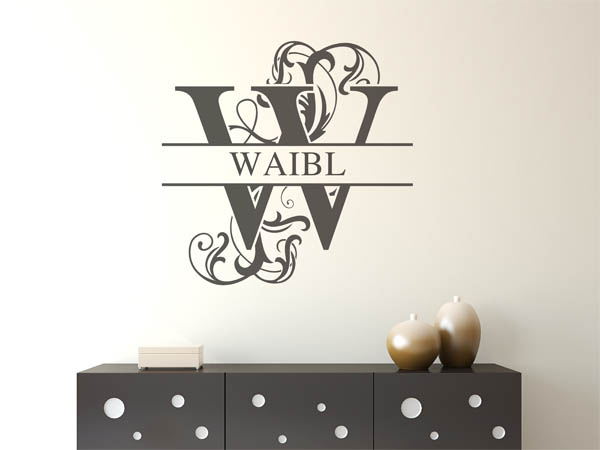Wandtattoo verschnörkeltes W mit Waibl