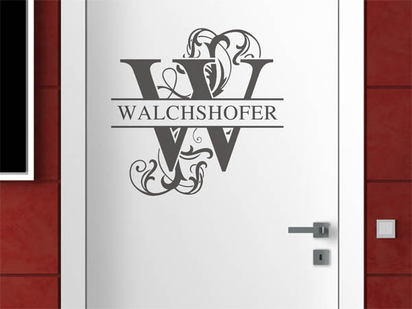 Wandtattoo verschnörkeltes W mit Walchshofer