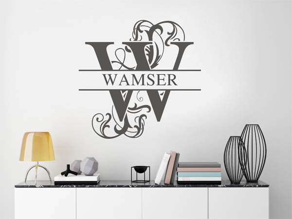 Wandtattoo verschnörkeltes W mit Wamser