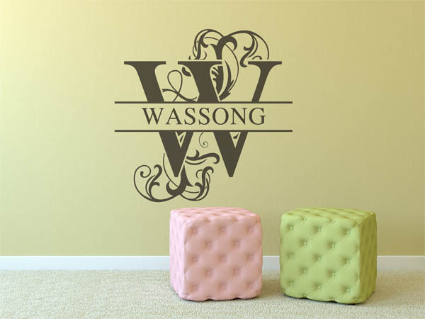 Wandtattoo verschnörkeltes W mit Wassong
