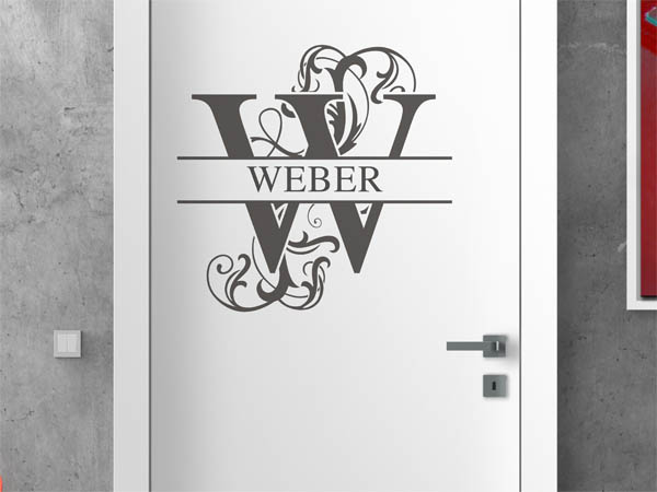 Wandtattoo verschnörkeltes W mit Weber