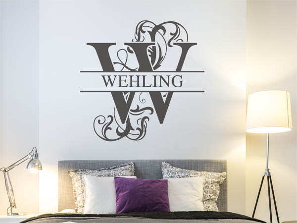 Wandtattoo verschnörkeltes W mit Wehling