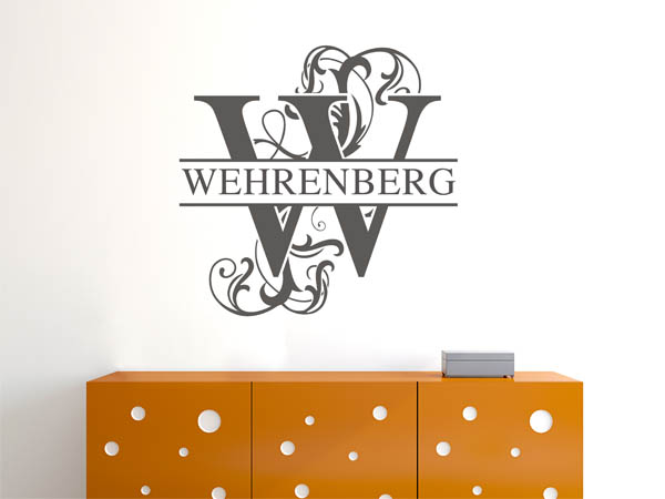 Wandtattoo verschnörkeltes W mit Wehrenberg