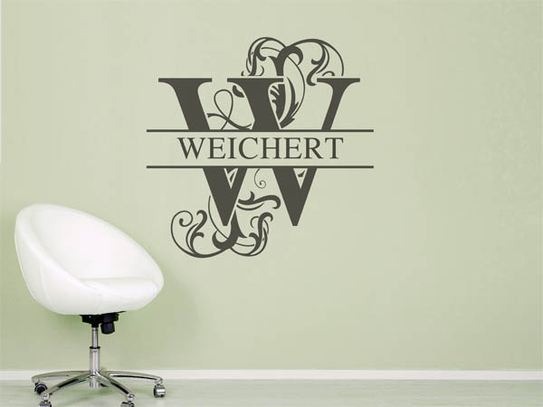 Wandtattoo verschnörkeltes W mit Weichert