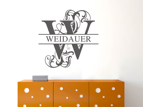 Wandtattoo verschnörkeltes W mit Weidauer
