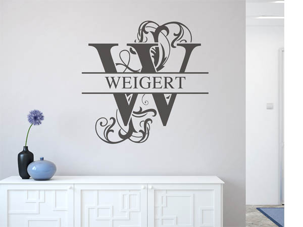 Wandtattoo verschnörkeltes W mit Weigert