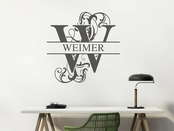 Wandtattoo verschnörkeltes W mit Weimer