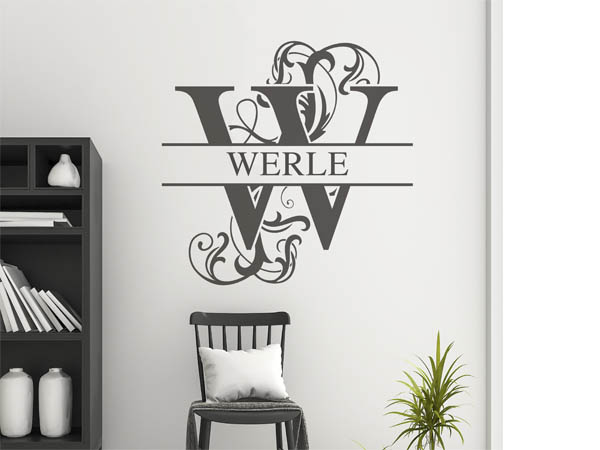 Wandtattoo verschnörkeltes W mit Werle