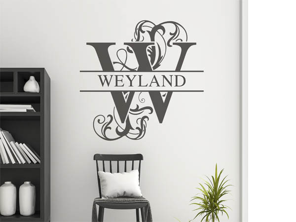 Wandtattoo verschnörkeltes W mit Weyland