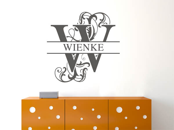 Wandtattoo verschnörkeltes W mit Wienke