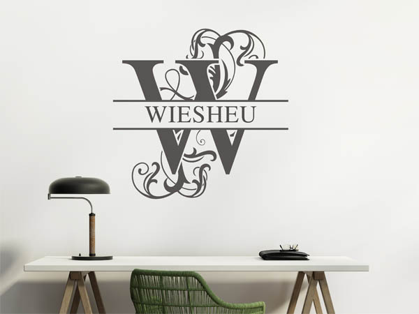Wandtattoo verschnörkeltes W mit Wiesheu