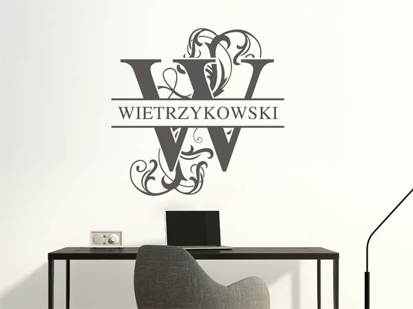 Wandtattoo verschnörkeltes W mit Wietrzykowski