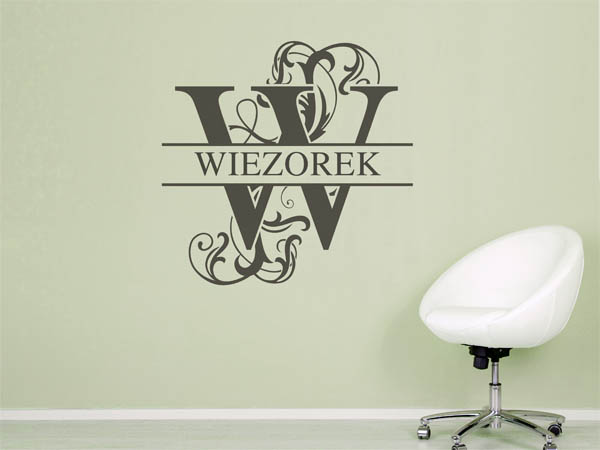 Wandtattoo verschnörkeltes W mit Wiezorek