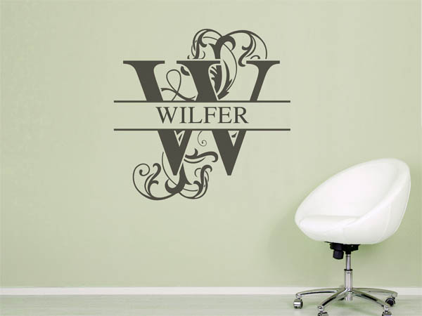 Wandtattoo verschnörkeltes W mit Wilfer