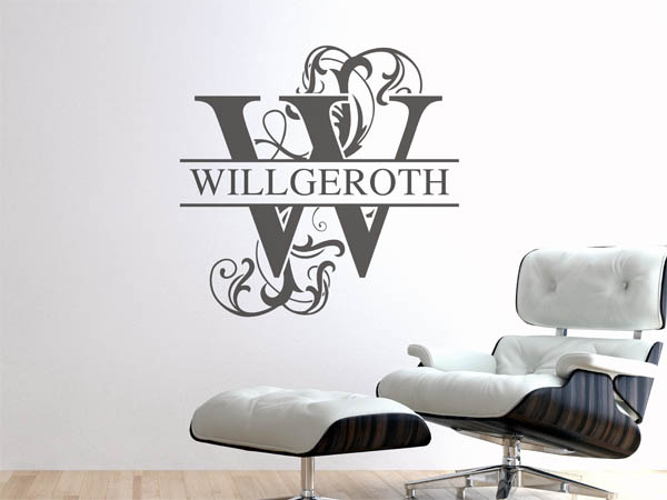 Wandtattoo verschnörkeltes W mit Willgeroth