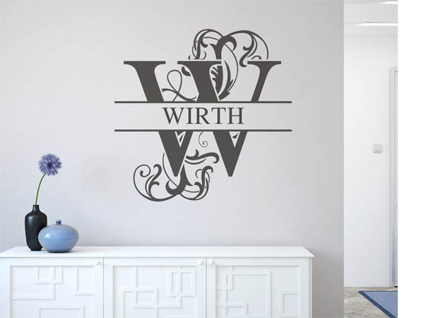 Wandtattoo verschnörkeltes W mit Wirth