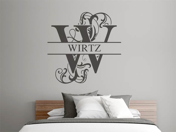 Wandtattoo verschnörkeltes W mit Wirtz